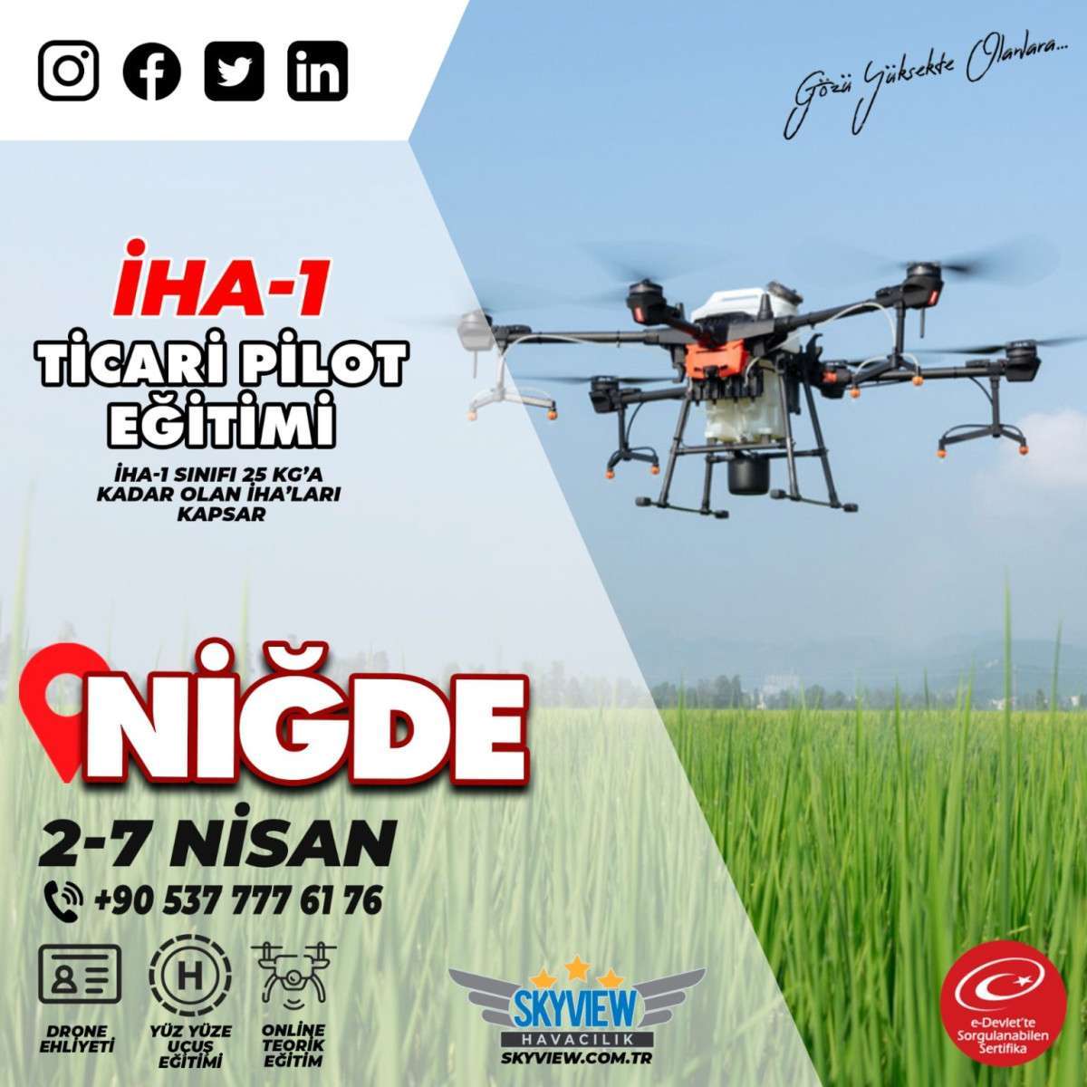 Niğde İHA-1 Ticari Pilot Eğitimi